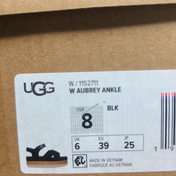 UGG Aubrey 2" Platform Sandal Strap Black Suede US 8 EU‎ 39 - Picture 9 of 9